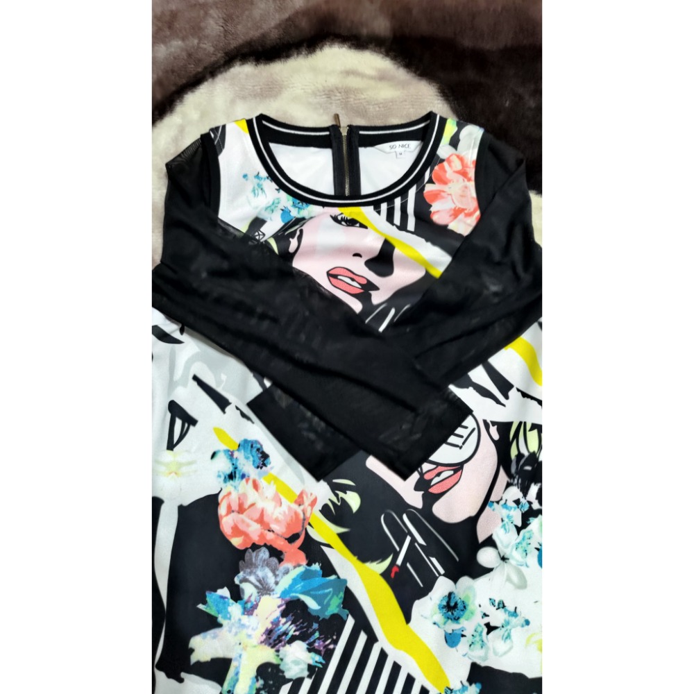 二手 SO NICE M 長袖 洋裝 mia mia 針織棉 彈性 長洋裝 9號-細節圖9