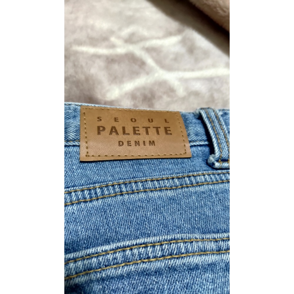 二手正韓 PALETTE 彈性 牛仔褲 刷破 M  群來服裝 超彈 牛仔褲 黑 M-細節圖4