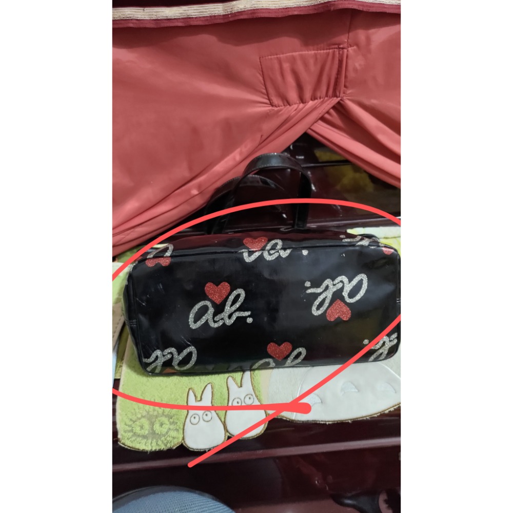 二手Agnes b 防水 亮面 托特包 日本製 手提包 肩背包-細節圖3