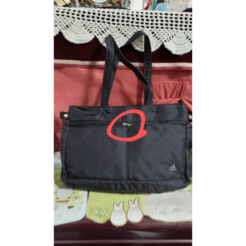 二手 愛迪達 手提包 肩背包 黑色手提包 後背包-細節圖4