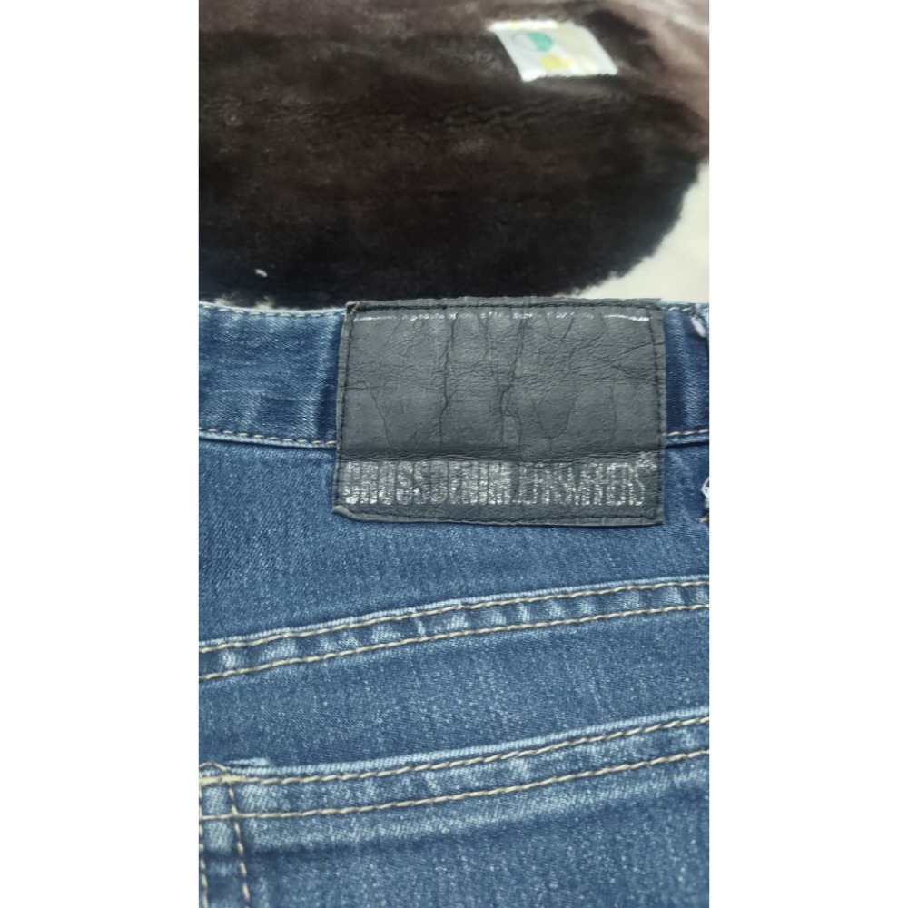 二手 Hong Chubby 不對稱合切割造型牛仔裙M 正韓CROSS Denim 彈性 牛仔褲M-細節圖4