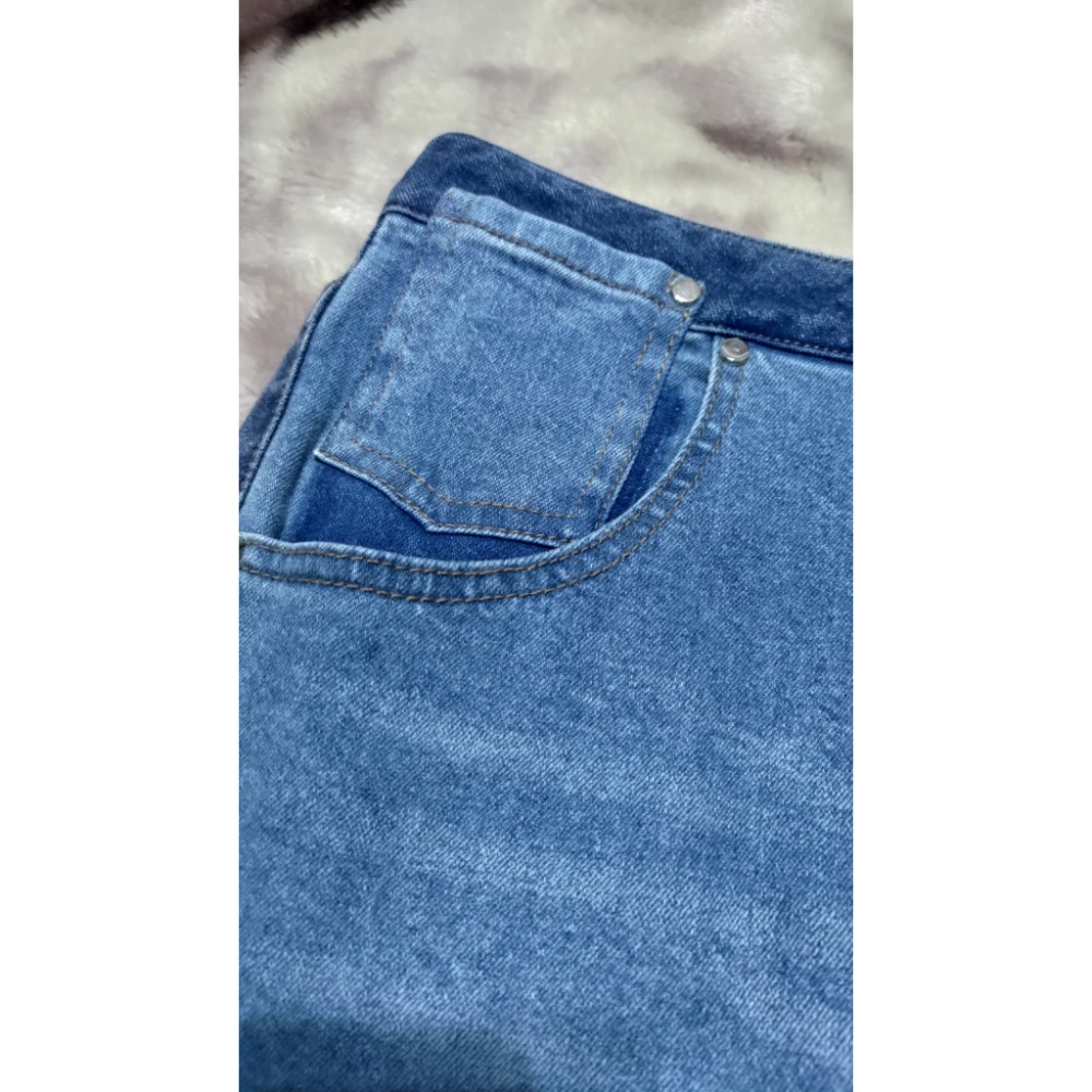 二手 Hong Chubby 不對稱合切割造型牛仔裙M 正韓CROSS Denim 彈性 牛仔褲M-細節圖9