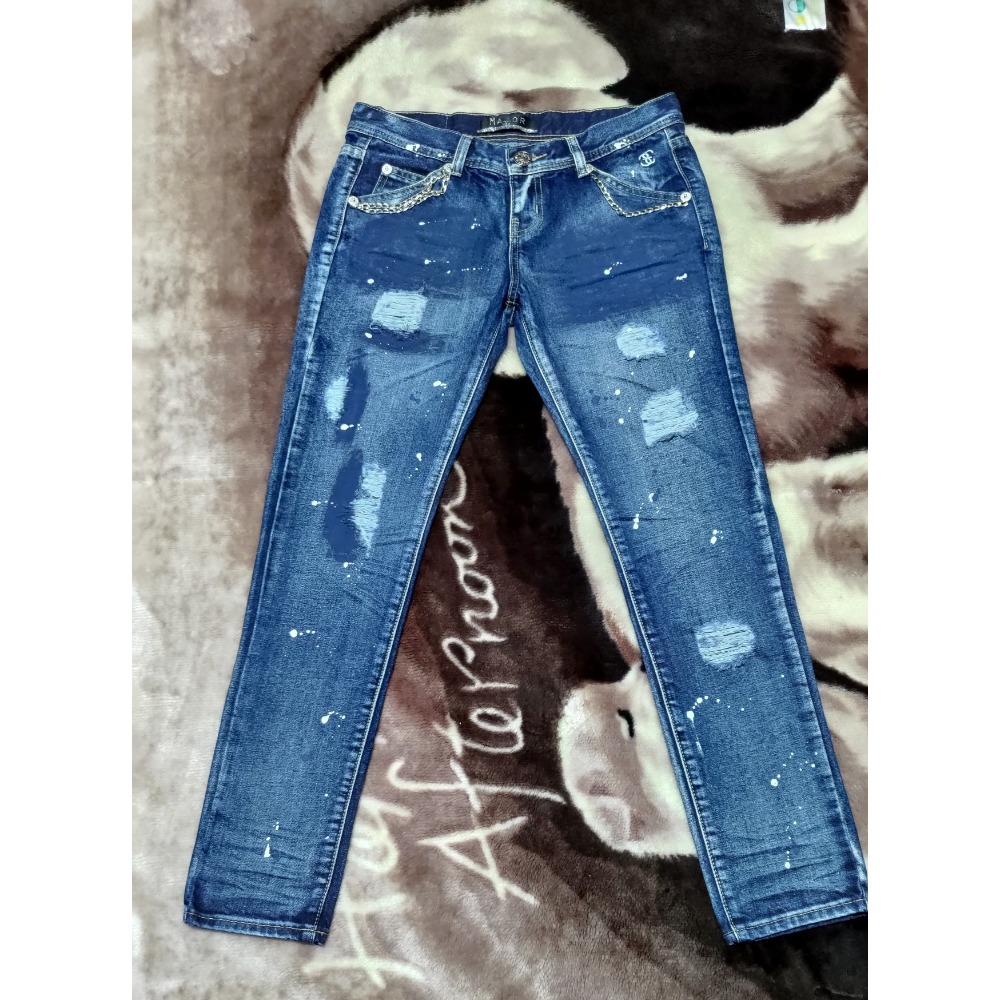 MAJOR MADE 厚磅挺版 牛仔褲 L 正韓Vikini涼感3度淺藍牛仔褲L-細節圖6