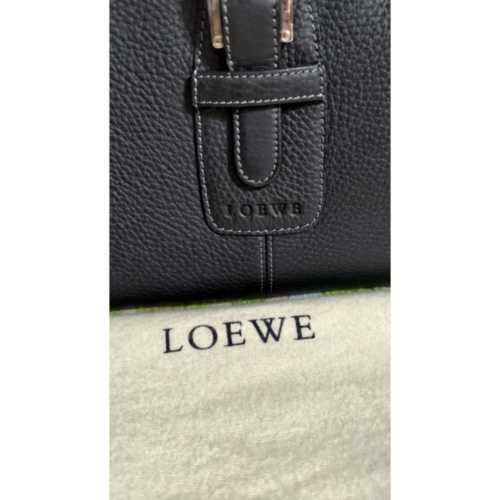 LOEWE 羅威 黑色 皮革 手提包-細節圖2