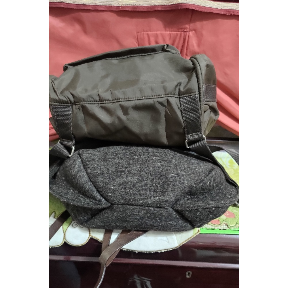 二手 Coccinelle 真皮抽繩帆布包手提包 後背包 義大利製 CONVERSE 後背包 手提包-細節圖5