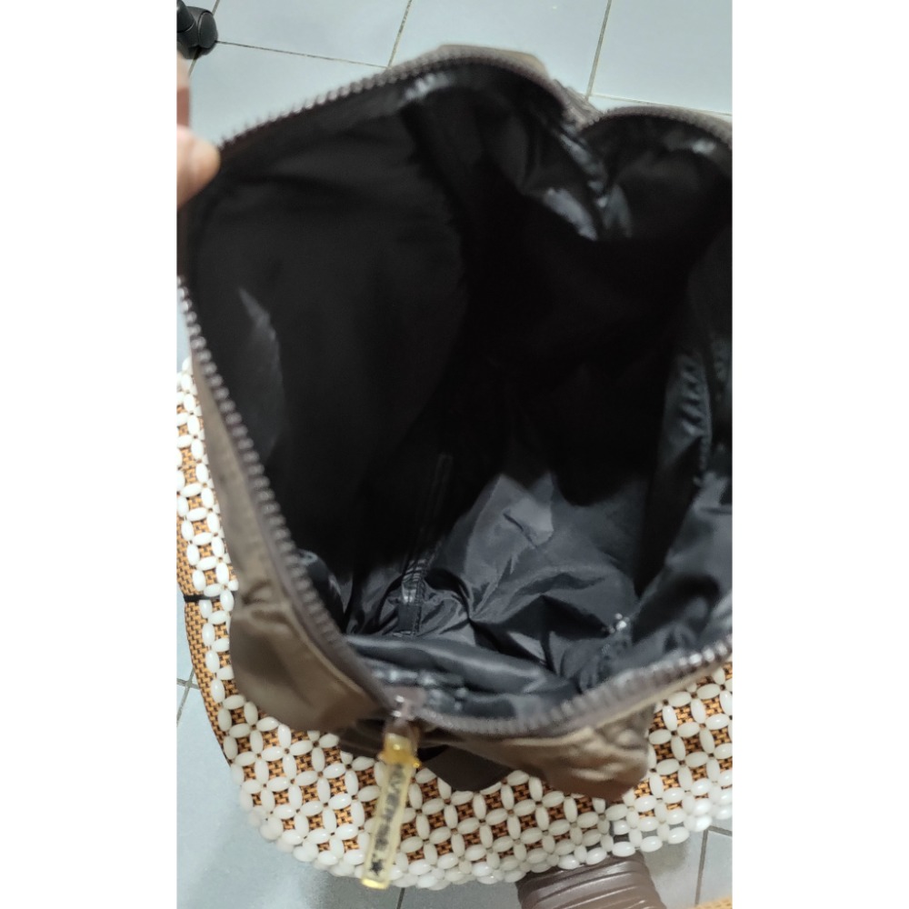 二手 Coccinelle 真皮抽繩帆布包手提包 後背包 義大利製 CONVERSE 後背包 手提包-細節圖6