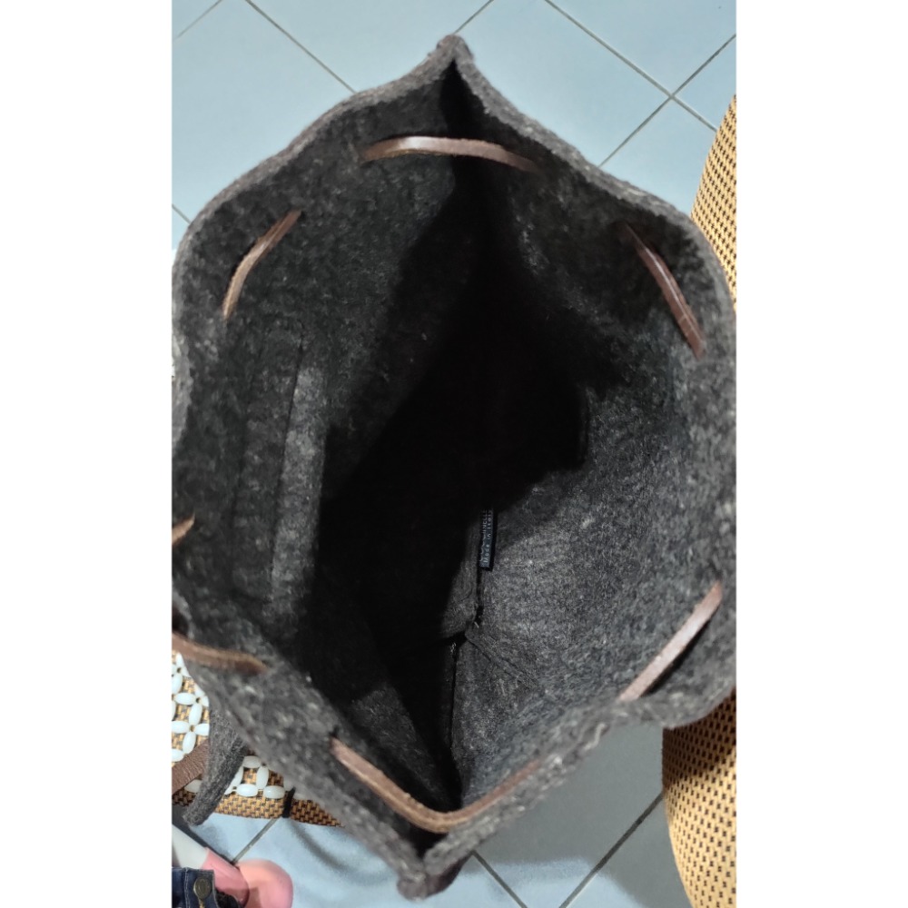 二手 Coccinelle 真皮抽繩帆布包手提包 後背包 義大利製 CONVERSE 後背包 手提包-細節圖7