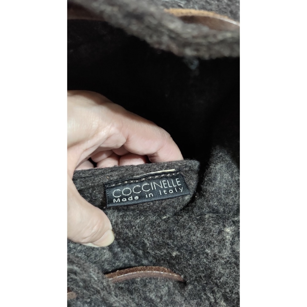 二手 Coccinelle 真皮抽繩帆布包手提包 後背包 義大利製 CONVERSE 後背包 手提包-細節圖8