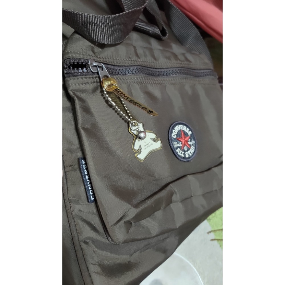 二手 Coccinelle 真皮抽繩帆布包手提包 後背包 義大利製 CONVERSE 後背包 手提包-細節圖10