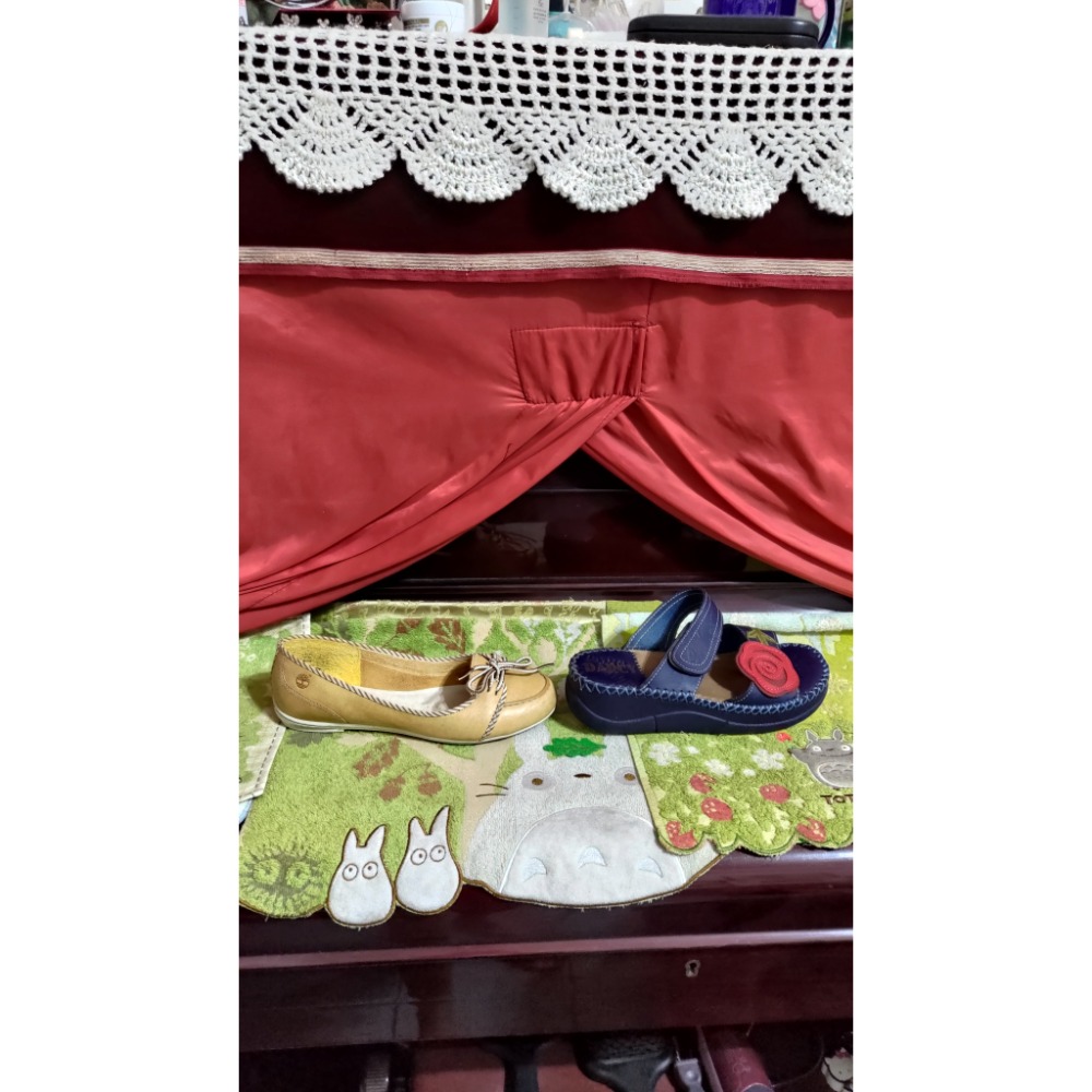 二手 Timberland 黃色真皮革 淺色 芭蕾平底鞋5.5W=36號 真皮厚底涼鞋 拖鞋 36號-細節圖5