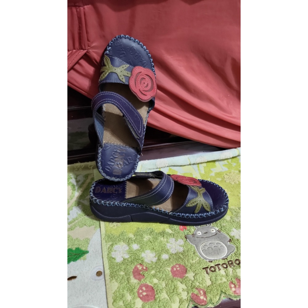 二手 Timberland 黃色真皮革 淺色 芭蕾平底鞋5.5W=36號 真皮厚底涼鞋 拖鞋 36號-細節圖9