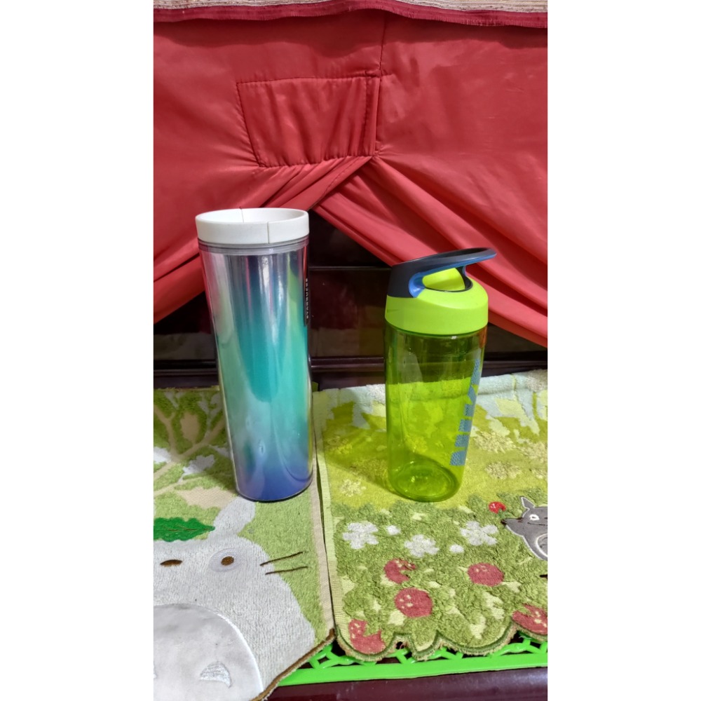 二手 星巴克 冷水杯473ml 旅行杯 Nike 推蓋式 冷水壺 黃綠 160Z-細節圖2