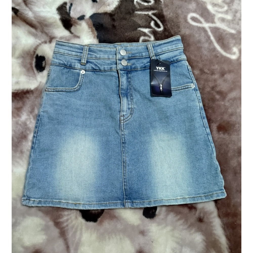 正韓 MATIERE 厚磅牛仔短褲裙M 專櫃HER&HIM鴿子蛋糕短裙F-細節圖5