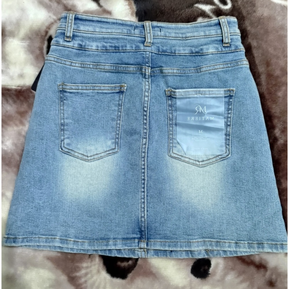 正韓 MATIERE 厚磅牛仔短褲裙M 專櫃HER&HIM鴿子蛋糕短裙F-細節圖6