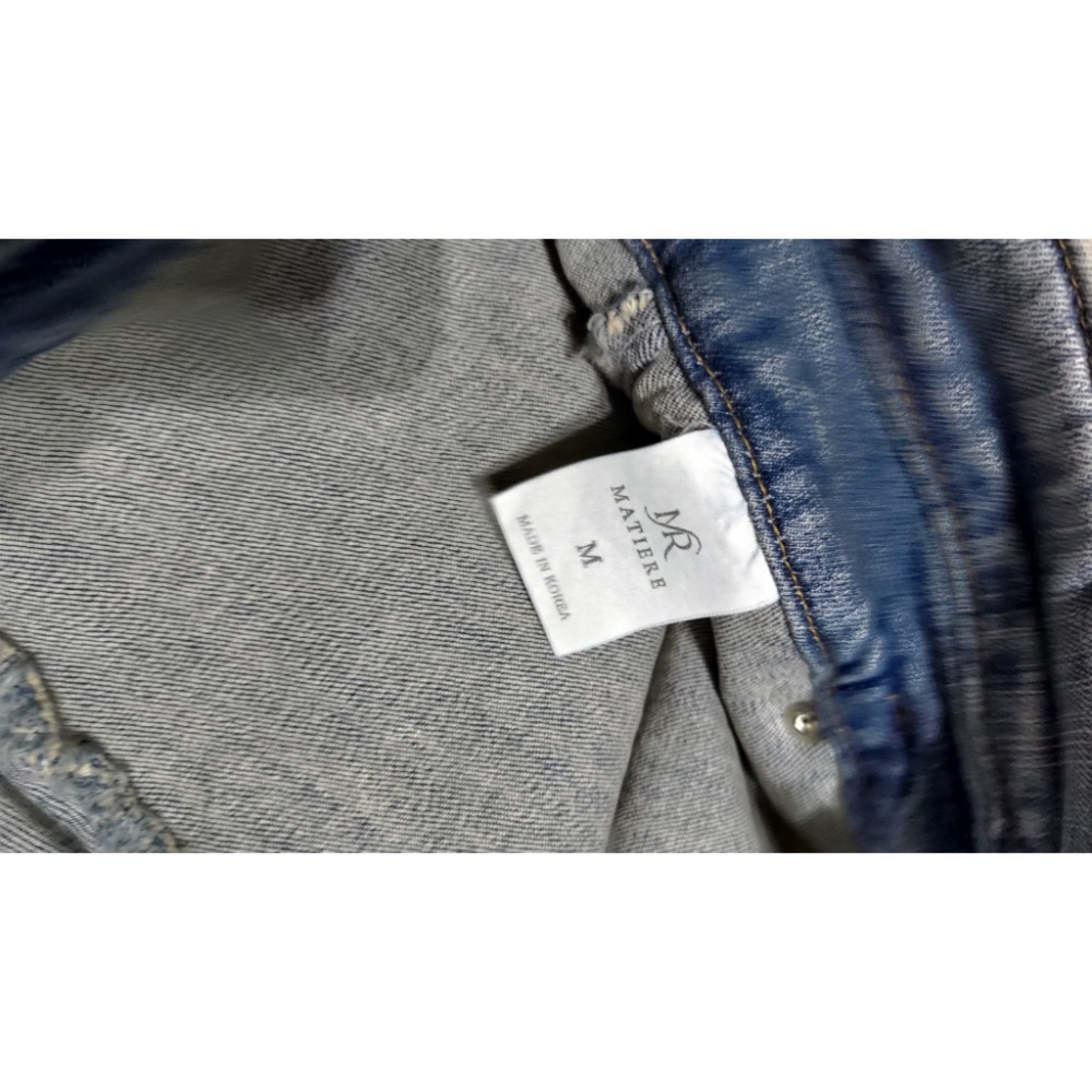 正韓 MATIERE 厚磅牛仔短褲裙M 專櫃HER&HIM鴿子蛋糕短裙F-細節圖7