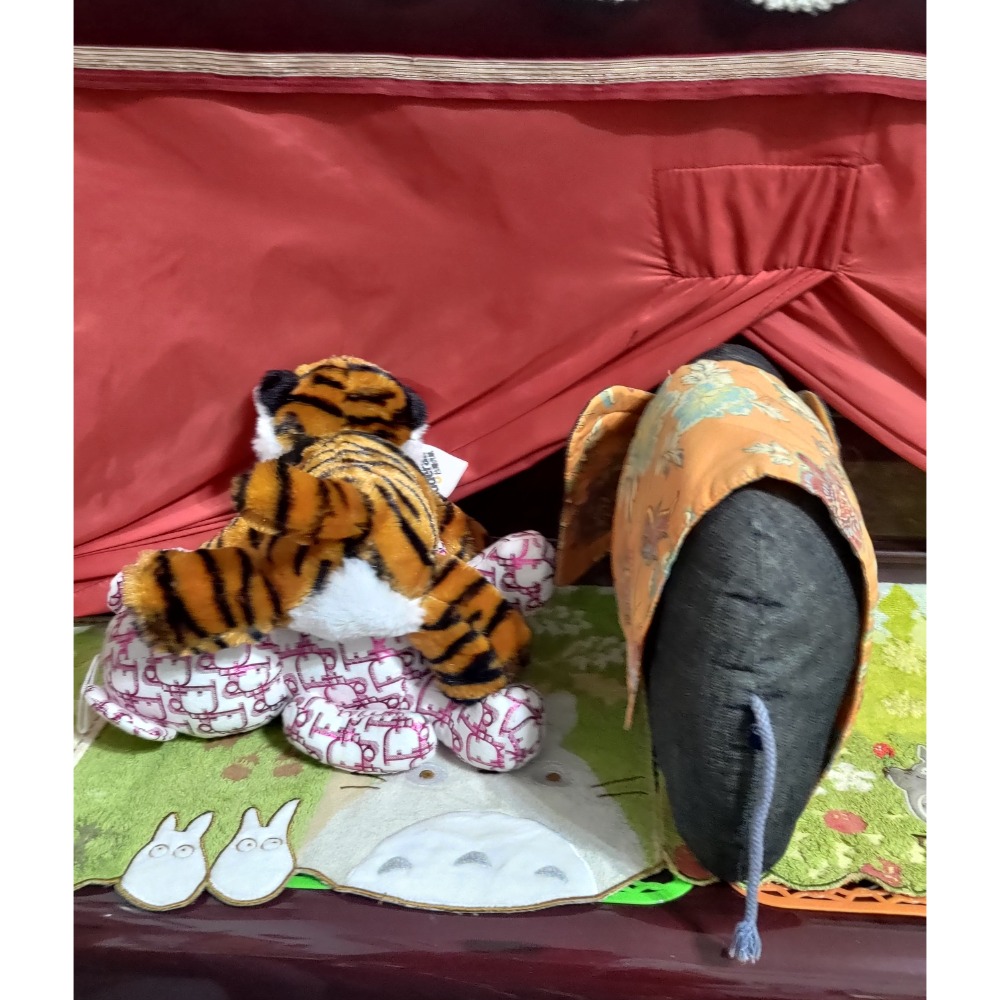 二手虎航絨毛娃娃 藍工房布藝福象抱枕 布藝玩具公仔-細節圖3