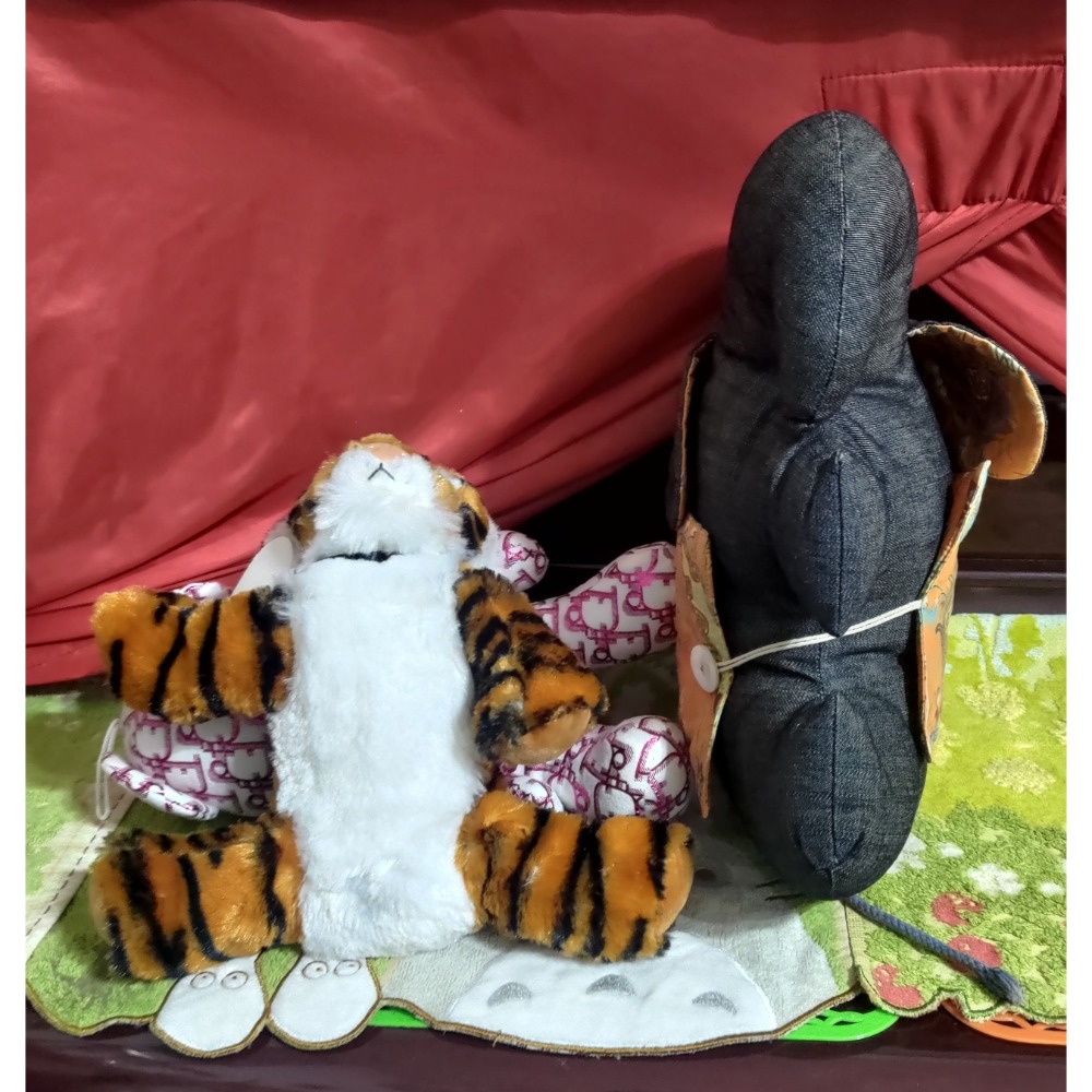 二手虎航絨毛娃娃 藍工房布藝福象抱枕 布藝玩具公仔-細節圖5