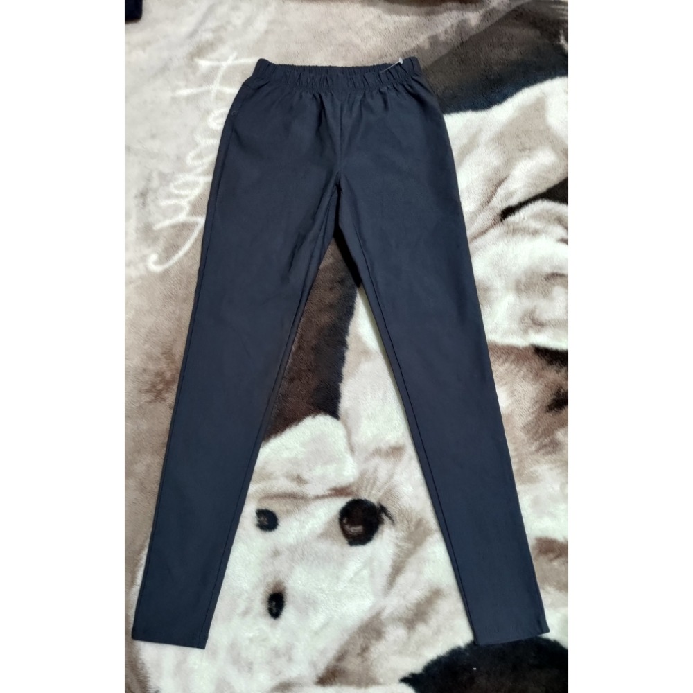 lativ 刷毛鬆緊腰彈性長褲S FILA丈青運動長褲刺繡logo雙口帶拉鍊S-細節圖7