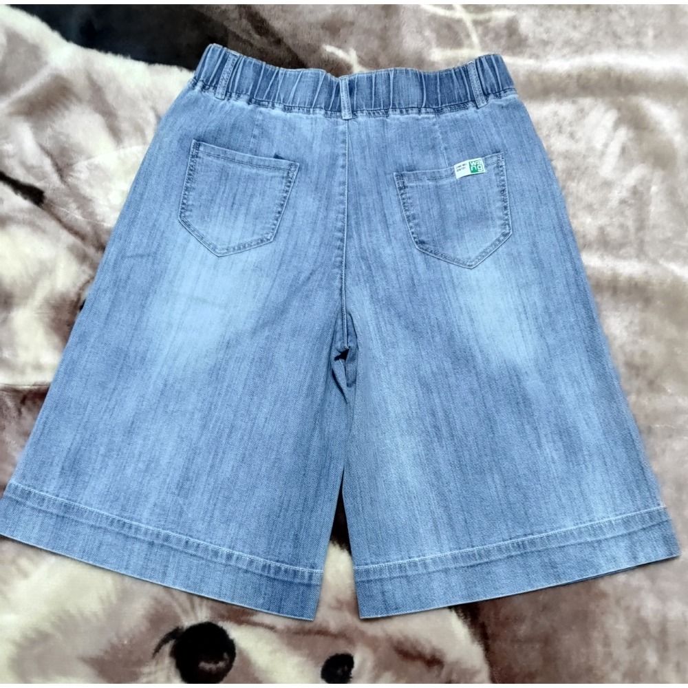 二手 日本HK WORKS LONDON棉質鬆緊腰褲裙F 義大利品牌GABRIEL 牛仔短褲-細節圖6