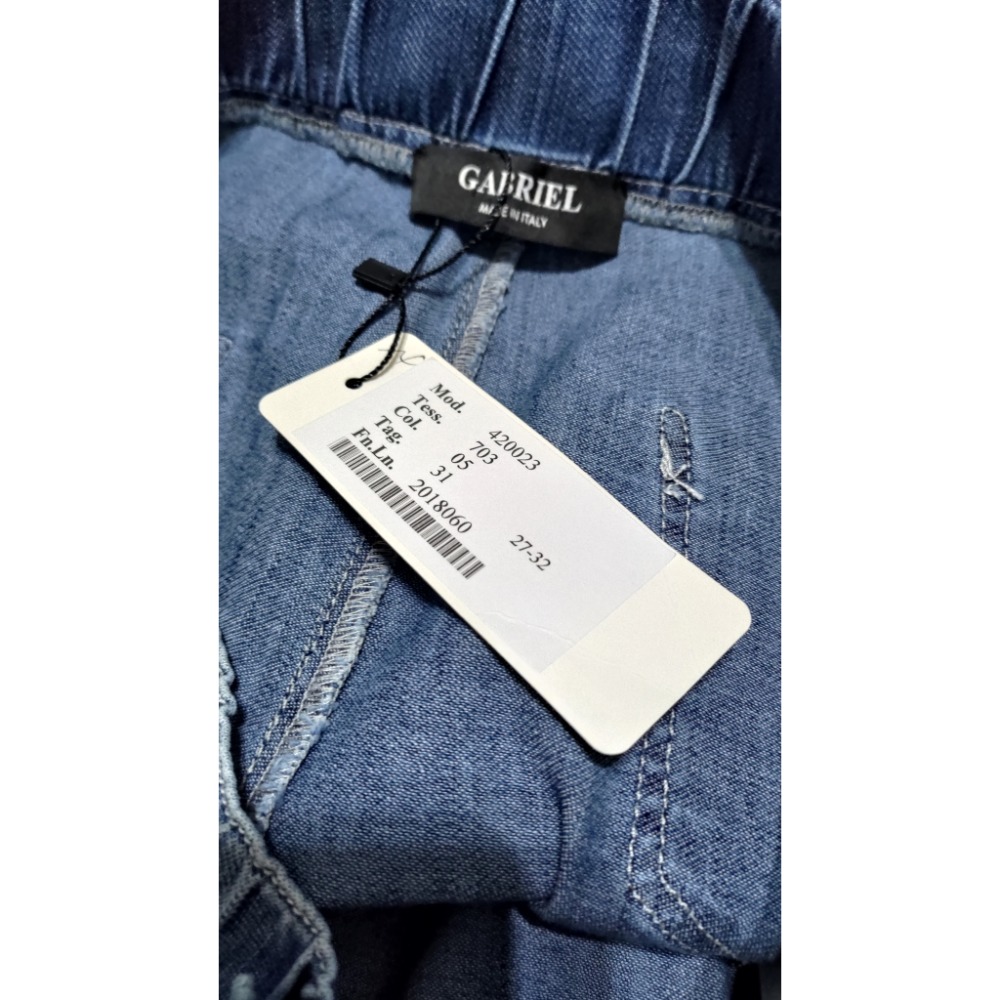 二手 日本HK WORKS LONDON棉質鬆緊腰褲裙F 義大利品牌GABRIEL 牛仔短褲-細節圖7