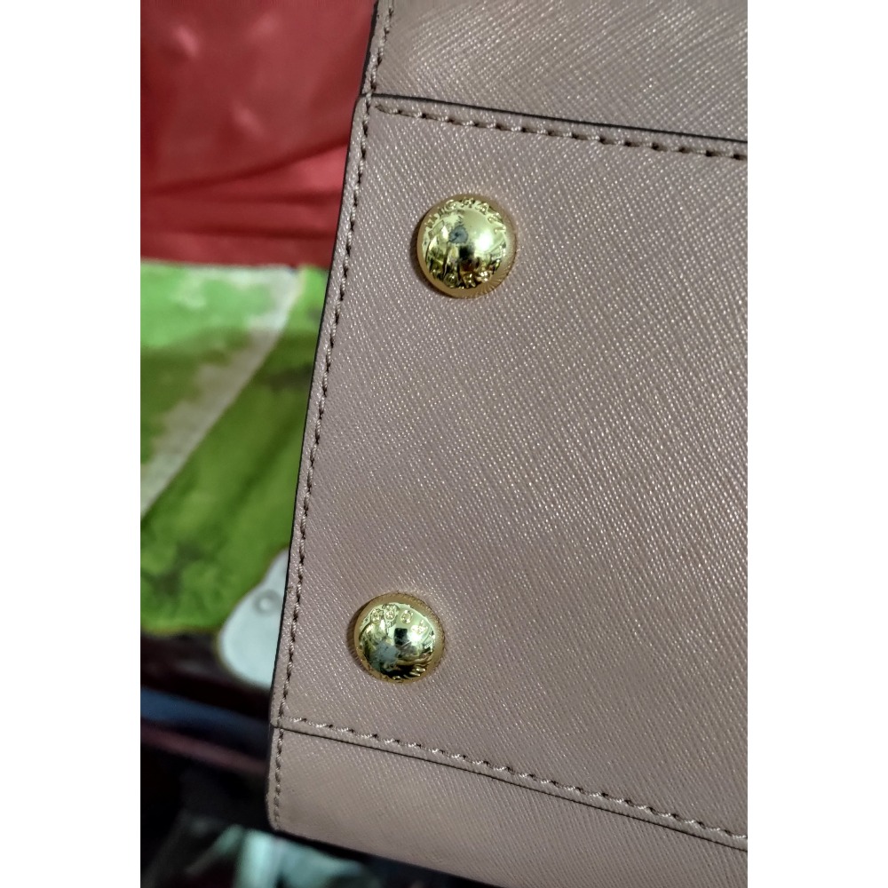 二手 Michael Kors 經典鎖頭包 手提 肩背鍊帶包  紫紅色-細節圖7