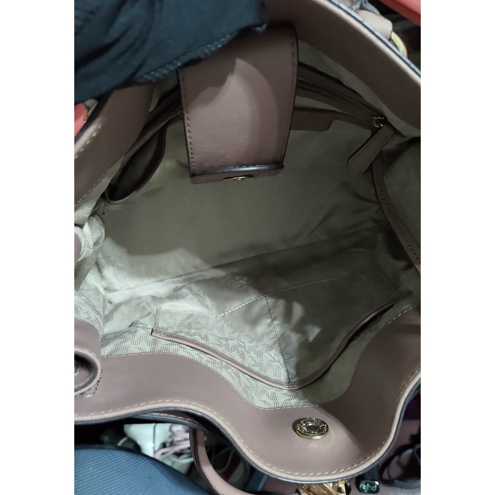 二手 Michael Kors 經典鎖頭包 手提 肩背鍊帶包  紫紅色-細節圖10