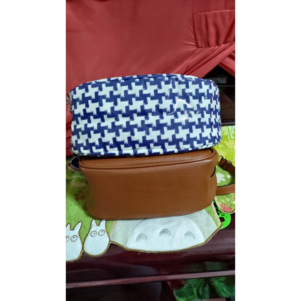 Cath Kidston 半月型  千鳥格 手提包 肩背包 PEPPER S 牛皮馬鞍包已售-細節圖3