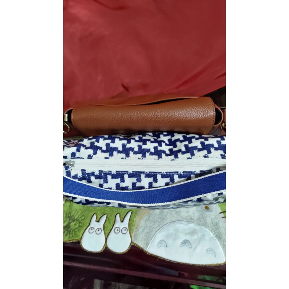 Cath Kidston 半月型  千鳥格 手提包 肩背包 PEPPER S 牛皮馬鞍包已售-細節圖7