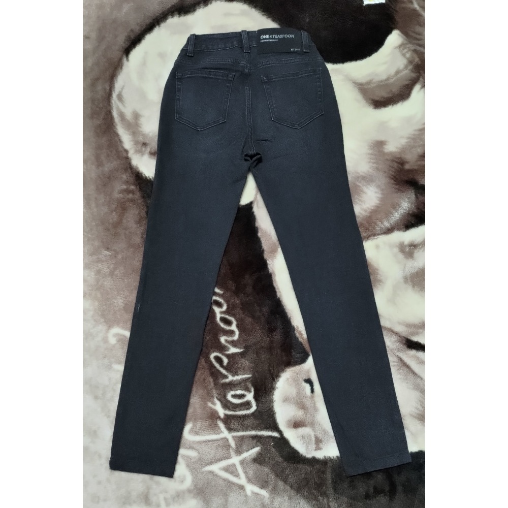 二手 One teaspoon 彈性牛仔褲22腰 PUMA 長褲厚磅冬款XS 束口褲-細節圖7