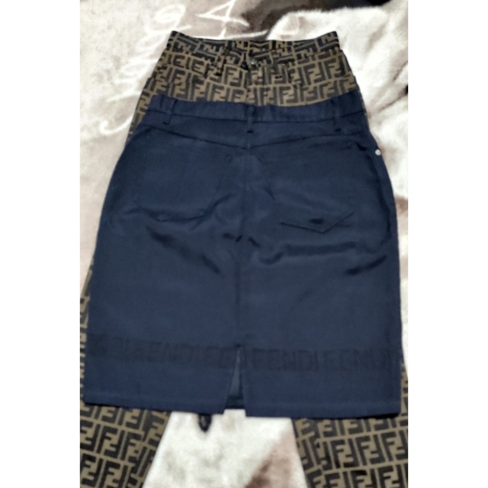 二手義大利製 Fendi  及膝裙  D42碼 復古長褲雙F字母圖案D38碼-細節圖2