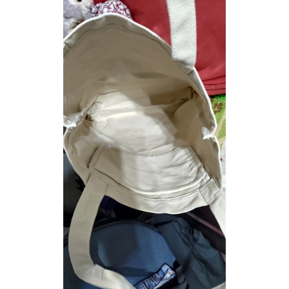 MIRYOKU 短夾 零錢包 日本品牌 三折式 KANGOL 托特帆布包米白約高40長36公分-細節圖4