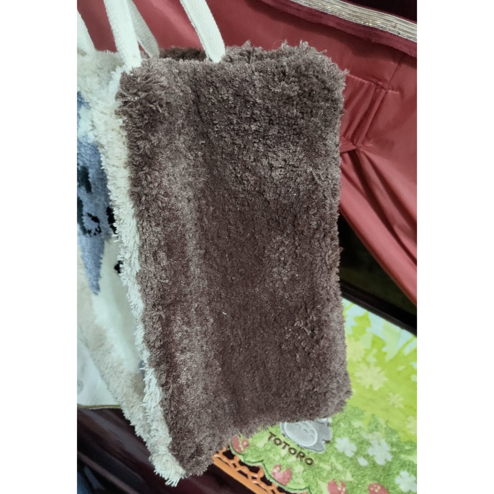 MUJI 無印良品 麻袋絨毛手提包 肩背包 托特包 大容量-細節圖3