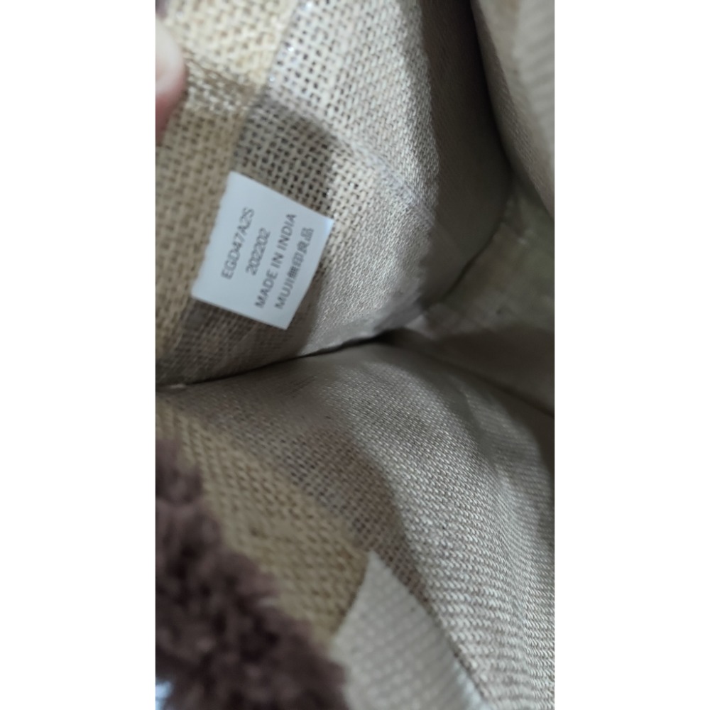 MUJI 無印良品 麻袋絨毛手提包 肩背包 托特包 大容量-細節圖6