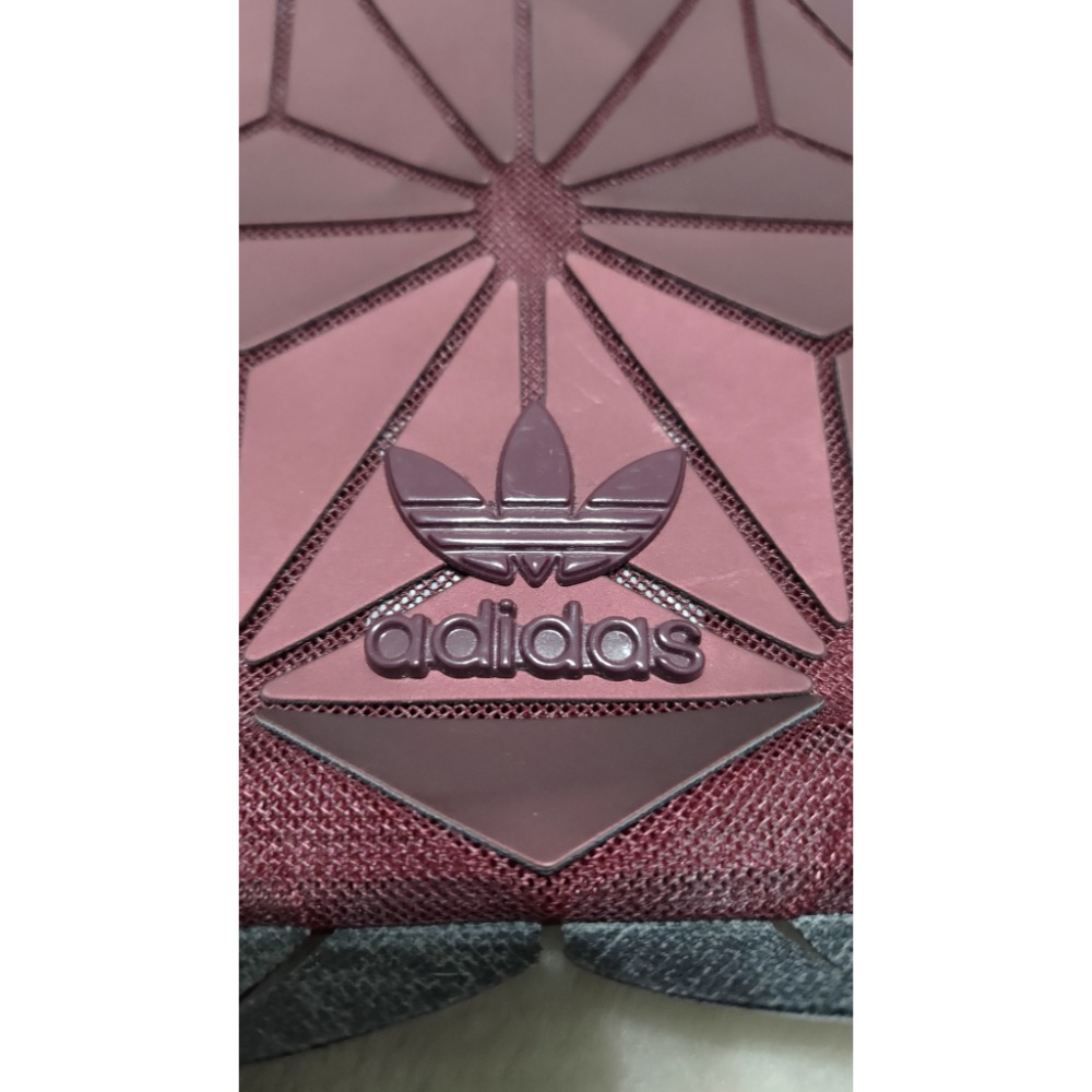 二手 Adidas三宅一生聯名款 菱格束口袋 酒紅色-細節圖2