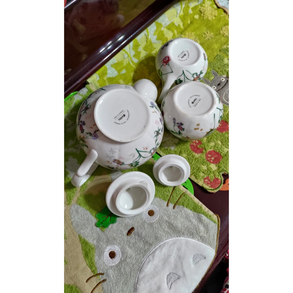 二手 日本fine porcelain lon DY PRESENT 茶具組 英式下午茶組 花開富貴-細節圖8