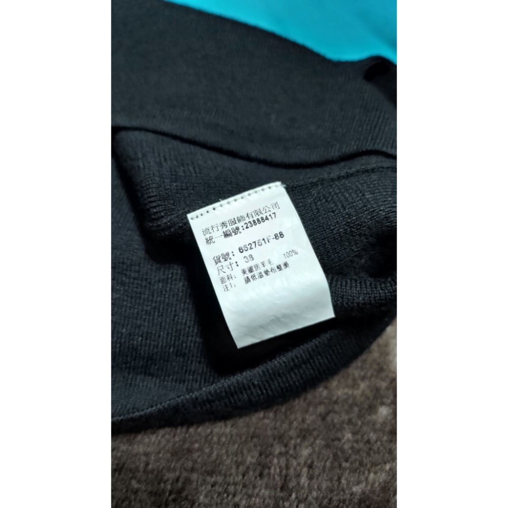二手 SO NICE 針織衫 八分袖 M FASHION SHOW 美麗諾羊毛100% 38碼-細節圖3