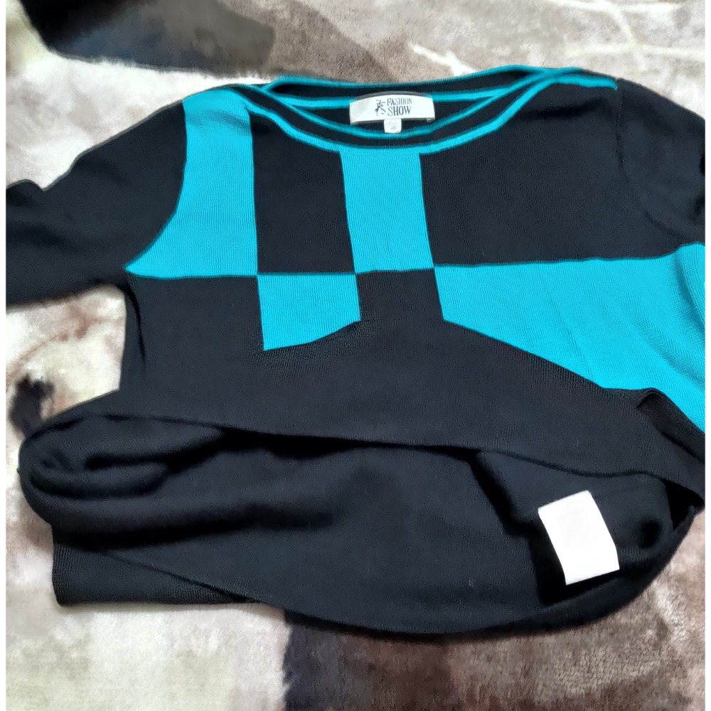 二手 SO NICE 針織衫 八分袖 M FASHION SHOW 美麗諾羊毛100% 38碼-細節圖5