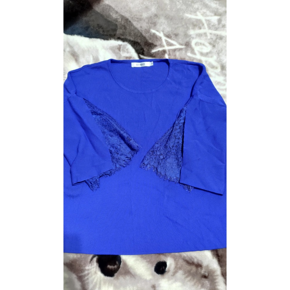 二手 SO NICE 針織衫 八分袖 M FASHION SHOW 美麗諾羊毛100% 38碼-細節圖9