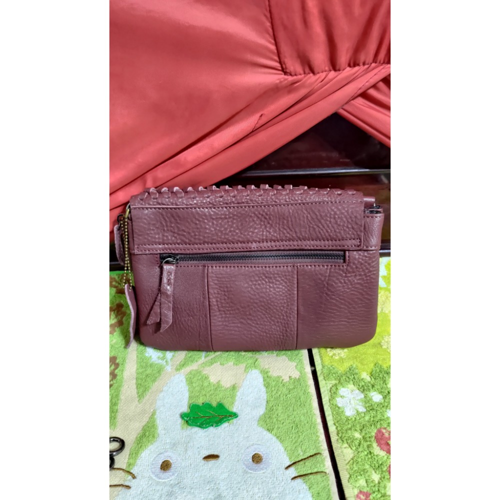 二手 TORY BURCH 海軍藍防潑水軟尼龍後背包 UNKLE 真皮 肩背包 斜背包-細節圖7