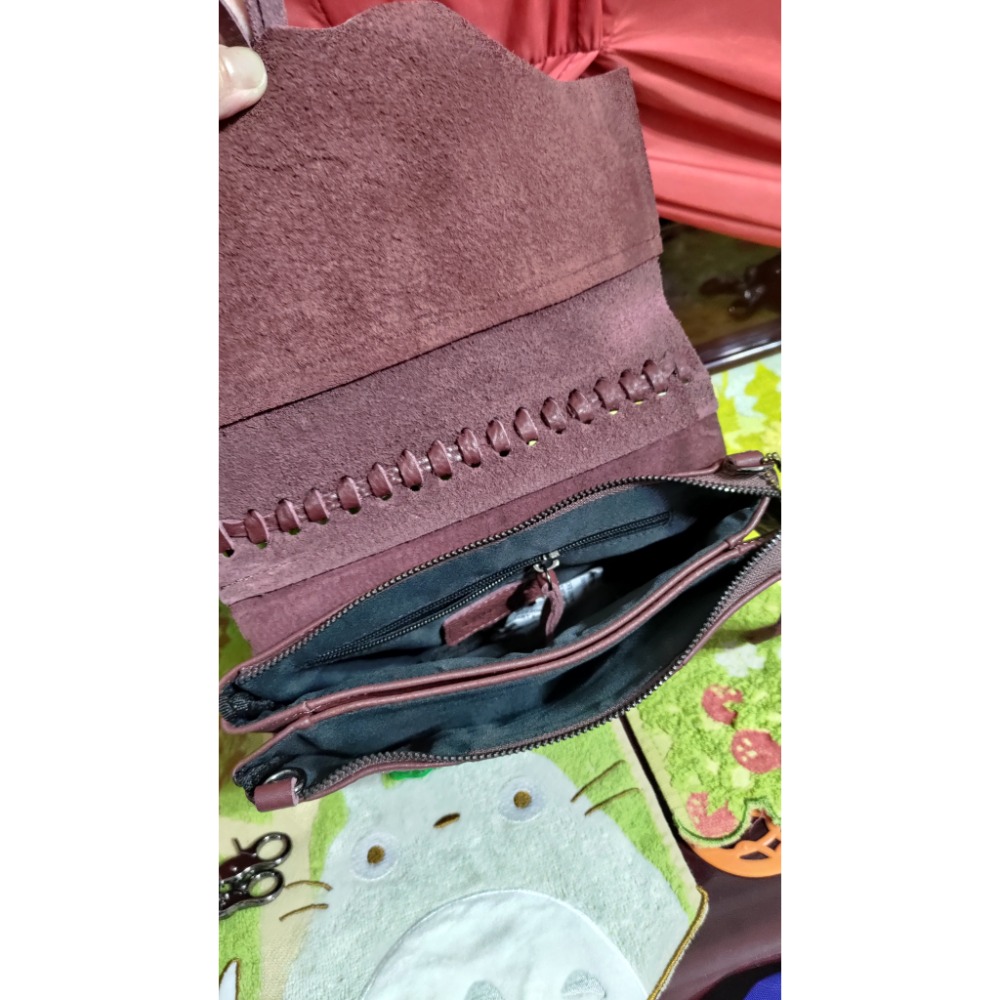 二手 TORY BURCH 海軍藍防潑水軟尼龍後背包 UNKLE 真皮 肩背包 斜背包-細節圖8