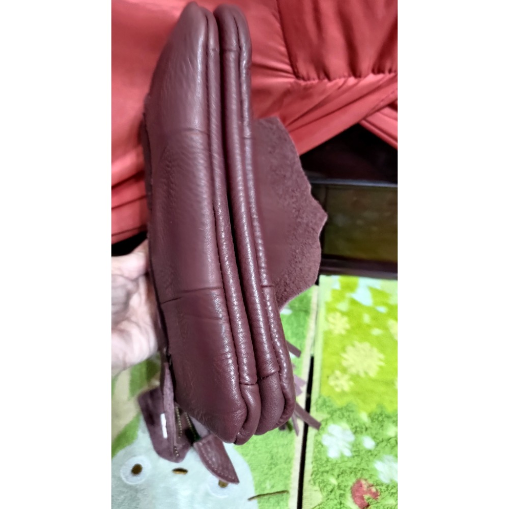 二手 TORY BURCH 海軍藍防潑水軟尼龍後背包 UNKLE 真皮 肩背包 斜背包-細節圖10