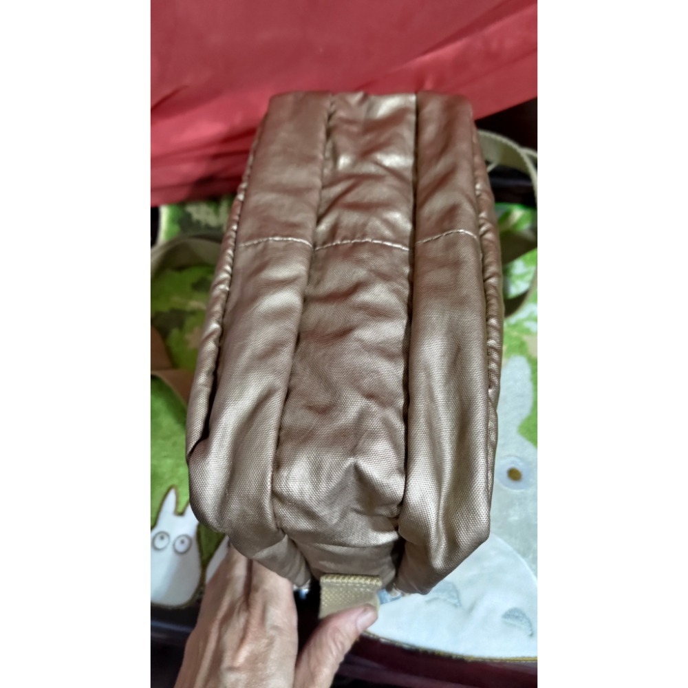 二手 Crystal ball 日本 狗頭包 手提包 肩背包 kipling 玫瑰金霧面 斜背包-細節圖8