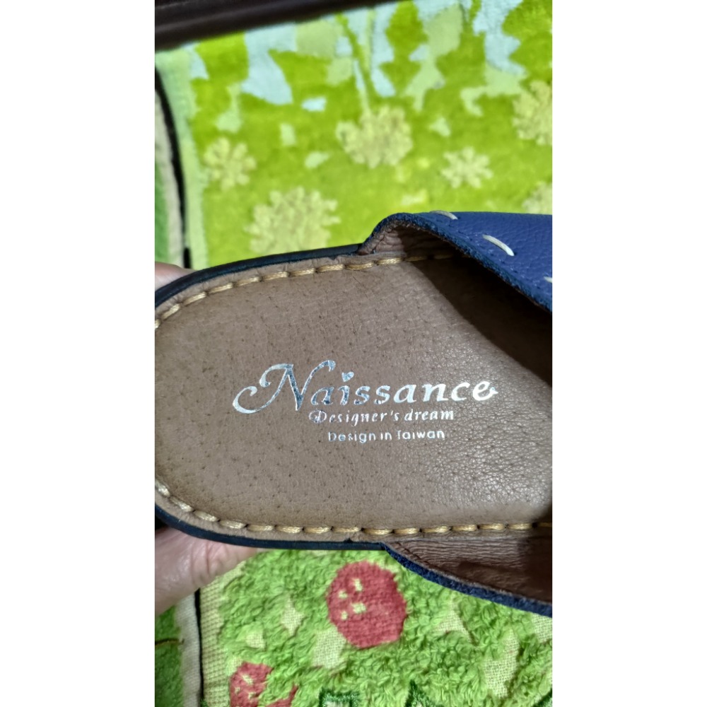二手 Naissance 手工 真皮 氣墊鞋 厚底 38=24號 夾腳拖鞋-細節圖9