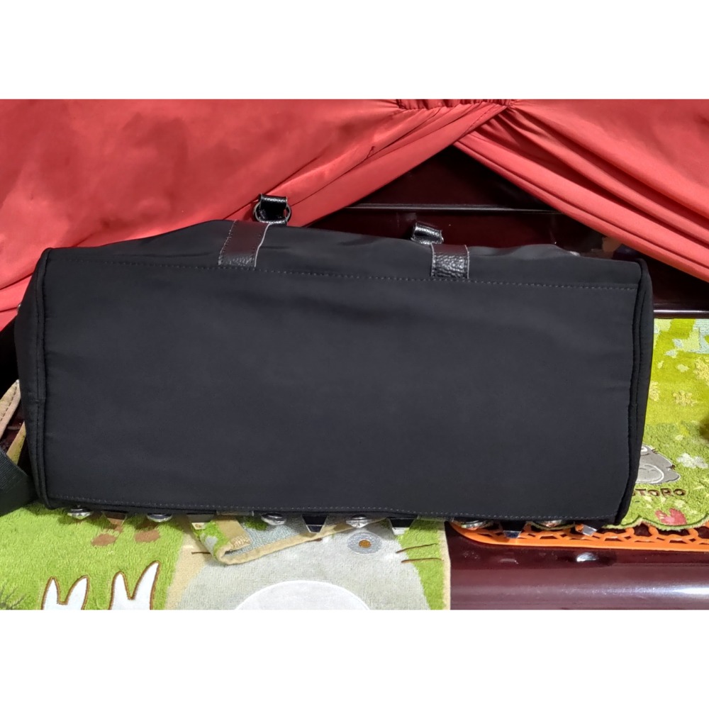 二手 真皮革 手提包 肩背包 斜背包 鉚釘 雙頭拉鍊-細節圖5