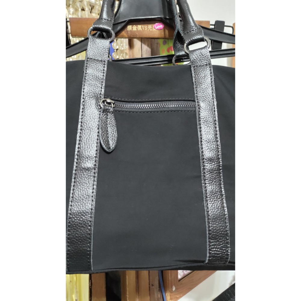 二手 真皮革 手提包 肩背包 斜背包 鉚釘 雙頭拉鍊-細節圖10