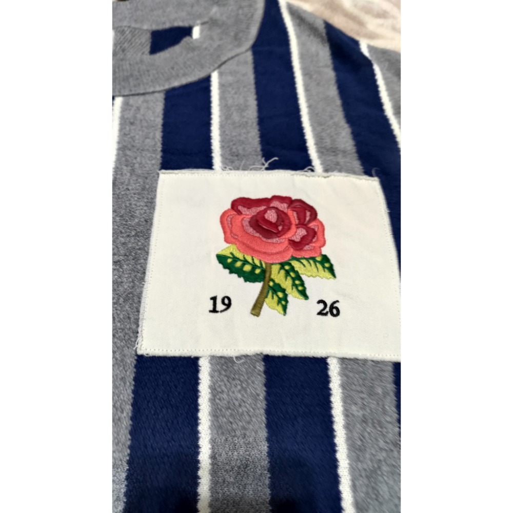 二手 Kent & curwen 玫瑰刺繡 落肩 長袖 復古學院針織衫 毛衣 180/100A L-細節圖3