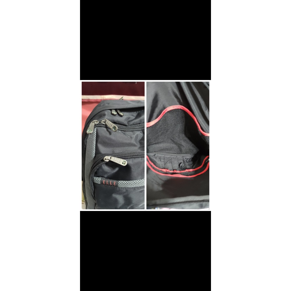 二手 Kazima 後背包 網布 迷彩 可收納 ELLE 手提包 後背包 厚磅商品皆實拍，圖請一一放大檢查，有問題都-細節圖4