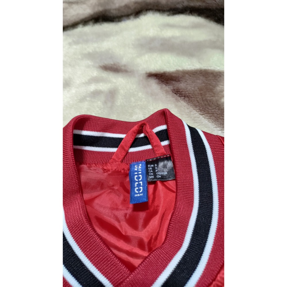 二手 H&M 刺繡重磅緞面棒球外套 170/92A  adidas 立領長袖外套 二件都是美國尺吋S-細節圖10