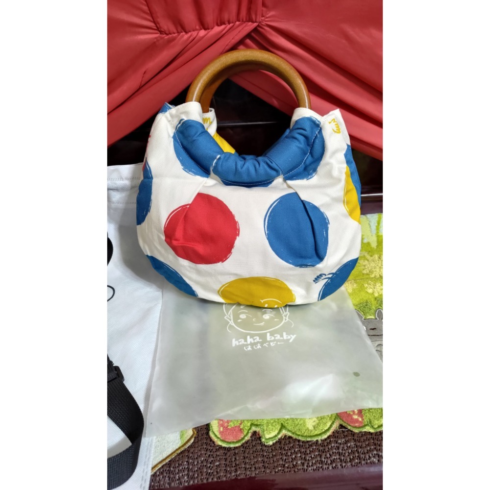 hahababy 木頭手環包 擁抱點點款已售 Vanwalk 蛋花吐司毛絨手提包斜背包肩背包-細節圖3