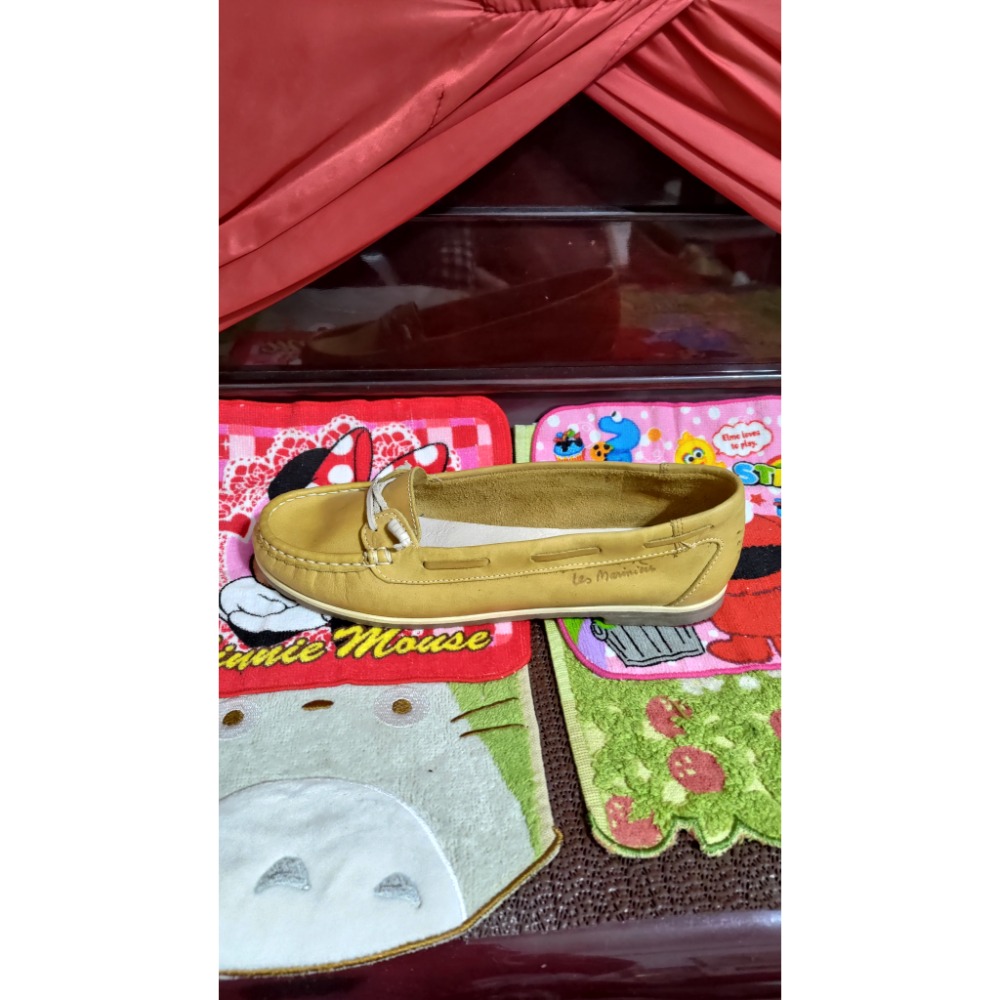 二手TBS 葡萄牙製 皮革 娃娃鞋 皮革鞋墊 平底鞋側面有標誌 背面有20點標誌 38號-細節圖4